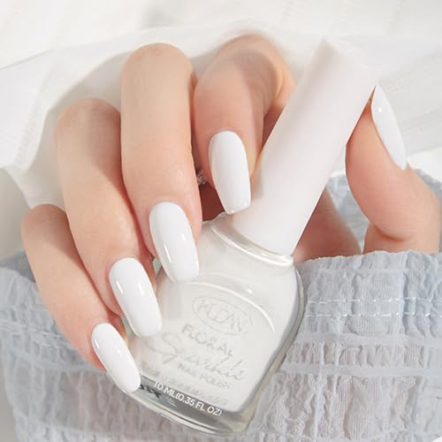 Milky White Nail Polish Nail Varnish, French Manicure Natural Transparent Quick Dry Long Lasting Nail Polish, No Need Baking Water Based Formula Nail Varnish DIY Nail Art Manicure at Home(10ml)