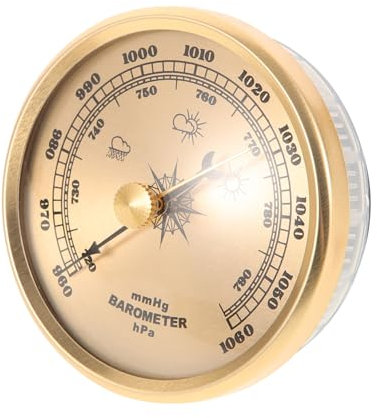 NULYLU Barometro Compatto Metallo Strumento Manometro per Misurazione Pressione Aria Barometro Portatile con Design Quadrante Utile per Casa e Outdoor