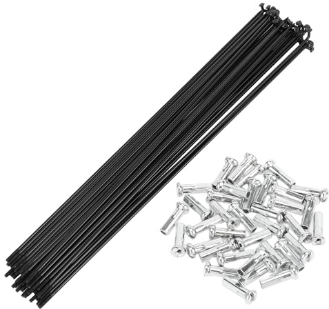 Motoforti 36 Pezzi Raggi Universali per Bicicletta 14G, Raggi per Ruota di Bicicletta, Acciaio al Carbonio, Nero