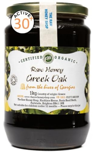 Miel Brut Bio de Chêne de Grèce 1kg – Active 30+, Médaillé d’Argent Mediterranean Taste Awards 2023 | Non Filtré | Extraction à Froid | Antibactérien | The Raw Honey Shop
