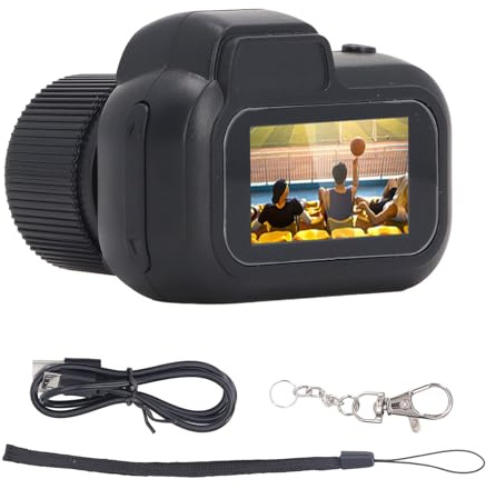 Denash Mini Caméra, Mini Caméra Porte-clés FHD 1080P, Mini Appareil Photo Numérique avec écran LCD, Facile à Utiliser (Noir)