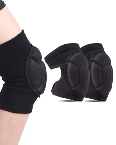 TPZORJX 1 Stück Sport-Knieschoner, Tanz-Volleyball-Knieschoner, 20mm dicke Anti-Crash-Schaumstoff-Knieschoner,Yoga-Sport-Lauf-Rollschuh-Knieschoner,EVA Anti-Crash-Schaumstoff-Knieschoner,schwarz, M