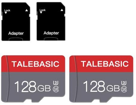 128GB Micro Karte Class 10 Speicherkarte TF-Karte mit hoher Geschwindigkeit inkl. Adapter für Tablet/Smartphone/Kamera/Autoradio (2 Stück 128 GB)