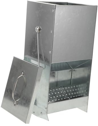 TOYZFRIENDY Comedero de Alimentos alimentador de Animales comedero metalico para Pollos alimentador de gallineros pequeño dispensador de Comida para Hurones Planchar Plata