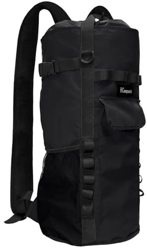 Keepark Rock Climbing Rope Storage Bag - Large Capacity Tree Rope Storage Backpack, Waterproof Oxford Outdoor Climbing Rope Bag With Adjustable Shoulder Straps - Black