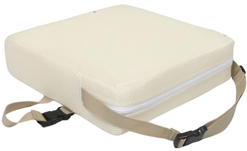 Kisangel Asiento Elevador Infantil Transpirable de Malla 33X325 CM con Base Antideslizante y Correa Ajustable para Silla de Comedor Cojín Acolchado para Mesa Portátil y Cómodo