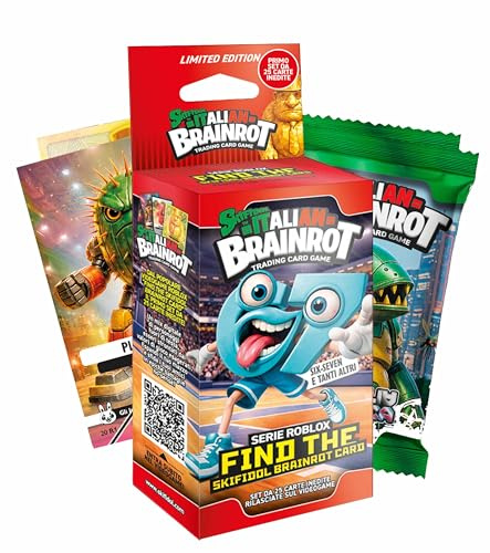 Serie Roblox – Find The Skifidol Brainrot Card, Blister da 25 carte da gioco inedite e 14 carte da gioco serie Gamma - SET PRIMO