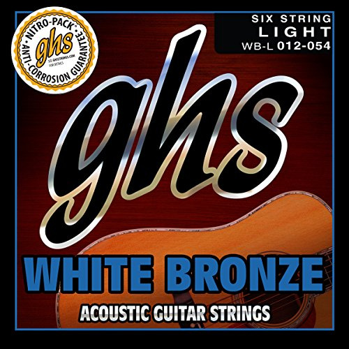 GHS WHITE BRONZE Jeu De Cordes Pour Guitare Acoustique - WB-L - Light - 012/054