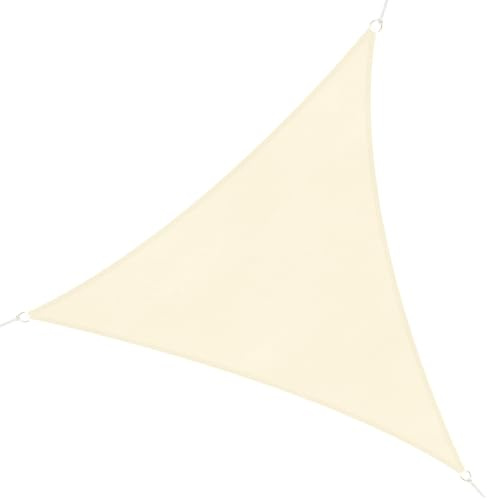 Outsunny Tenda a Vela Triangolare Parasole 3x3x3 m Crema Bianco Avorio | in HDPE, per Spazi Esterni