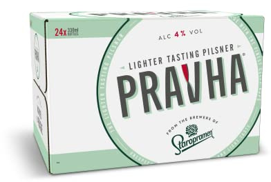 Pravha Lighter Tasting Pilsner Lager Beer 24 x 330 ml (bottles)