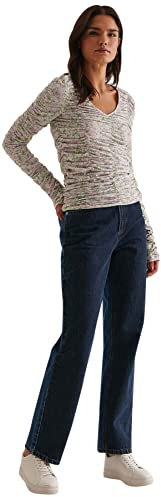 NA-KD Jeans de Mezclilla de Cintura Alta y Pierna Ancha para Mujer, Multicolor, 42