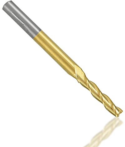 Drill Bit 3 Flute Milling Cutter TiN Coated Flat End Mill 3.175mm Shank Spiral Router Tungsten Carbide Milling Cutter,3.175x3.175x22