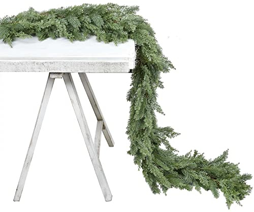 Artiflr Artificial Christmas Pine Garland Clearance, 6 Feet Winter Greenery Garland for Holiday Season Mantel Fireplace Table Runner Centerpiece Decoration