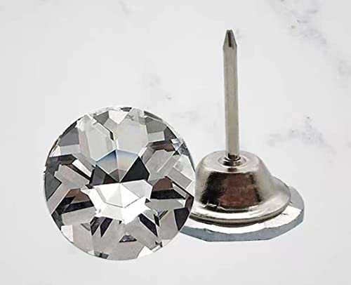 Nähknöpfe Polsterdekoration Nägel Sofanägel DIY Handwerk, 20 Stück Kristallknopf 20 mm Diamant Kristall Polsternägel Reißnägel Sofa Kopfteil Nähknöpfe Wanddekoration (Farbe: L, Größe: 20 mm 20 Stück)