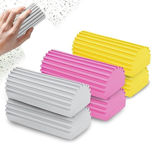 6 Spugne Riutilizzabili per la Polvere, Spugna per la Pulizia Della Polvere, Umida Spolverino, Damp Clean Duster Spugna per La Pulizia Di Persiane Specchio di Vetro Petto di Pulizia