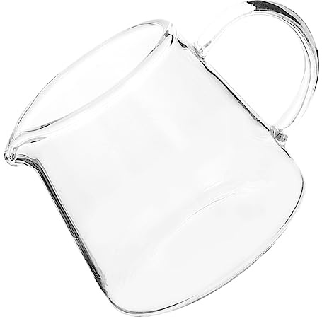 Hoement Milchkännchen aus Glas mit Griff Transparente Kanne für Sahne Milch und Saucen Einfach zu Reinigen für Kaffee und Tee Glaskrug für Präzises Ausgießen