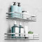 Saffruff Estantería de Ducha Sin Taladro - 2 Piezas Organizador de Baño - Accesorios de Baño Montaje en Pared - Plata