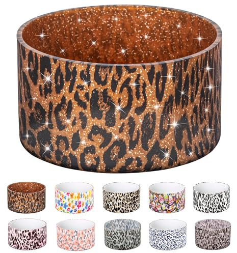 Silicone Boot for Stanley Quencher Tumbler 20/30/40 oz &IceFlow 20/30oz,Owala 24/40 oz Cup Cheetah Boot Sleeve 40oz Bottom Protector for Bottom Size 2.8-2.95 Cups & Bottles BPA-Free(Gold Leopard)