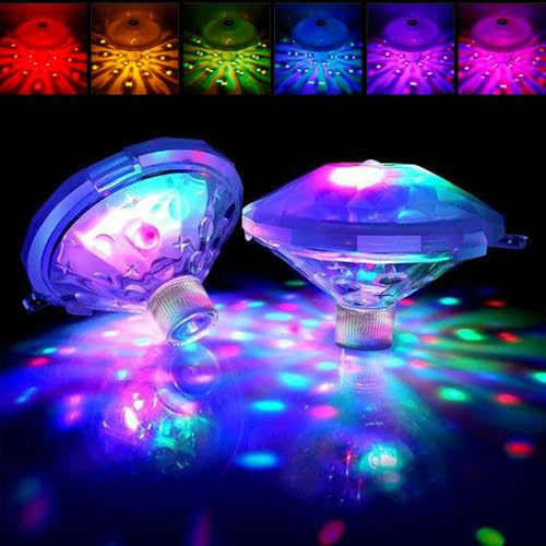 SGZIOO 2 Pezzi Luci Piscina Galleggianti, Luci Galleggianti per Piscina, Impermeabile IP68, 8 Lichtmodi, luci piscina Fuori Terra per Laghetto,Vasche