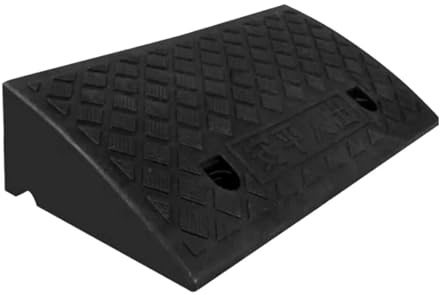 Gummi Schwellenrampe - Hochleistungs Rollstuhlrampe, Schwellenrampe Für Treppen Von Rollstühlen Und Elektromobilen, Rutschfeste Bordsteinrampe Für Auffahrten, Tragkraft 273 Kg(Black,50x40x17cm)