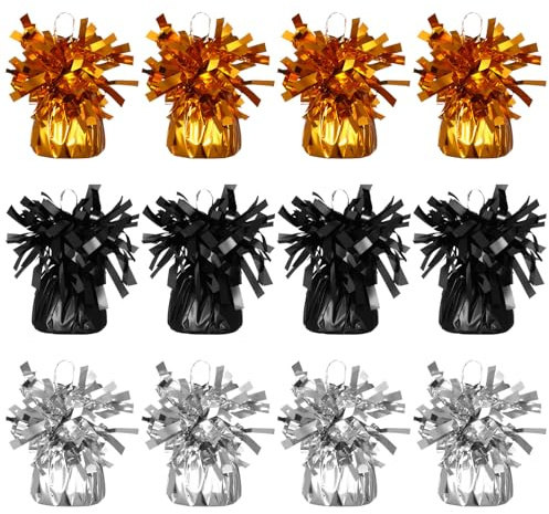 Skylety 12 Pack Metallic Balloon Weights, Party Decorations Weights for Balloons, Birthday New Year Party Favors, Novelty and Gag Gifts, 4.72 inch