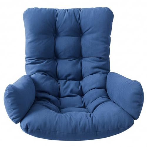 DAGLLGEW Egg Chair Cushion, Thickened & Comfort Swing Chair Cushion with Removable Cover for Indoor Outdoor Hanging Chairs, 19.7×49.2in, Blue Swing Egg Replacement