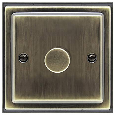 Brush Antique Brass Dimmer Switch 1 Gang Single Pole 5w - 100w LED BE352 KME