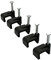 On1shelf® Fermacavi piatti neri con chiodo di fissaggio, 8 mm, 50 pezzi