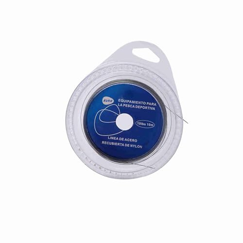 Socobeta 5 Tipos de Líneas de Pesca de Alambre de Acero para Pesca, 10 M, 7 Hilos Trenzados, Alambre de Acero para Pesca en el Mar Cubierto con Plástico, Línea de Pesca, Líder de Alambre,(10 lbs)