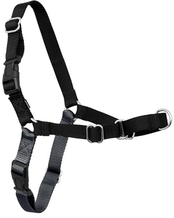 PetSafe Easy Walk Dog Harness, No Pull Dog Harness – Perfect for Leash & Harness Training – Stops Pets from Pulling and Choking on Walks – Medium/Large, Charcoal/Black