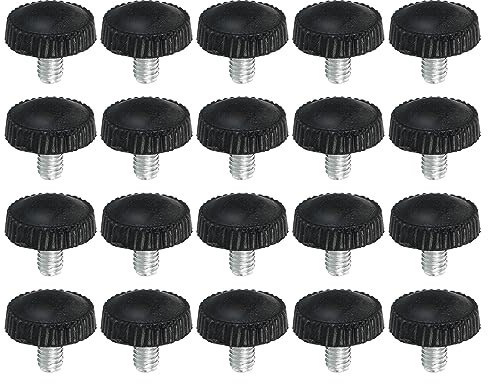 PATIKIL M4x6mm Vite a Testa Zigrinata, 20pz Manopola di Bloccaggio Tondo Serraggio Viti Manopole Bulloni Montaggio Elementi Fissaggio per Illuminazione Mobili Ferramenta Nero