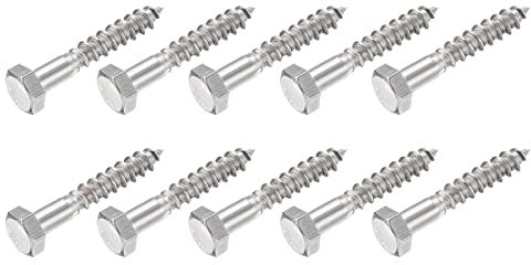METALLIXITY Sechskantschrauben (M8x45mm)10Stk 304 Edelstahl Stahl Selbstschneidende Holz Schrauben - für Haushalts Anwendungen