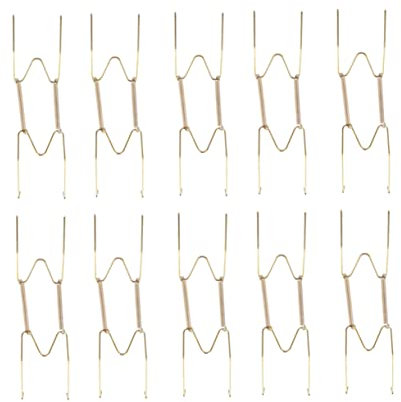 KOMBIUDA 10stücke Unsichtbare Telleraufhänger Aus Edelstahl Verstellbare Draht-halter Für Wanddekoration Für Porträts Und Teller Praktisch Und Langlebig Gold 8 Inch