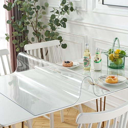 haiyusm Schreibtischunterlage Transparent Wasserdicht Rutschfeste Kanten Schreibunterlage groß klare Durchsichtige Unterlage Tischschoner für Büro Zuhause Schule (matte,75cm×120cm)