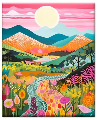 YALKIN Paint by Numbers Kits for Adults, Landscape Painting by Number Kits On Canvas,Without Frame DIY Color Oil Painting Acrylic Paints,Home Wall Decor 16x20in/40x50cm