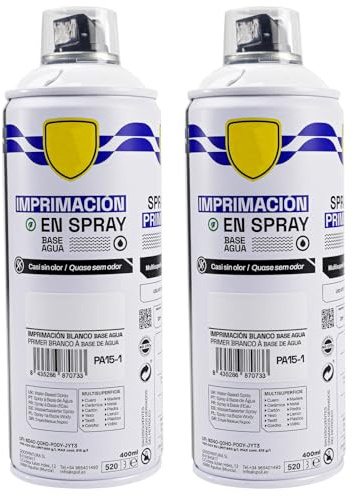 various - Pintura Spray Base Agua 400ml,Ecológica y Sin Olor,Para Muebles,Metal,Plástico y Madera,Colores Duraderos,Cobertura Uniforme - Imprimacion Blanco,2 unidad