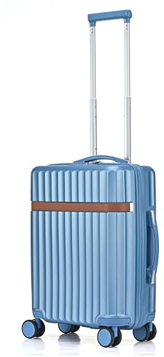 CMY Luggage Suitcase Hard Shell | Cabin Luggage | Lightweight Suitcases | Aluminum Telescopic Handle | 3 Digit Combination Lock | 4 Dual Spinner Wheels | Trolley Travel (Sky Blue, Cabin 20)
