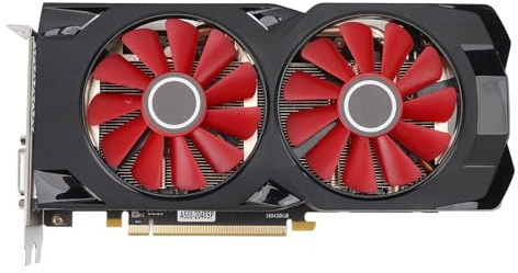 CHEOTIME Tarjeta gráfica RX 580, 8GB GDDR5 256 bit Tarjeta de Video PCI Express 3.0 x 16 Gaming Graphics Tarjeta con 2 Ventiladores de enfriamiento DisplayPort HD DVI Salida PC