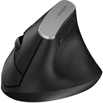 Uineer Souris Verticale, Souris Ergonomique sans Fil Bluetooth avec 5.0/4.0 & 2.4GHz - Confort Durable pour l'Usage au Bureau/à la Maison