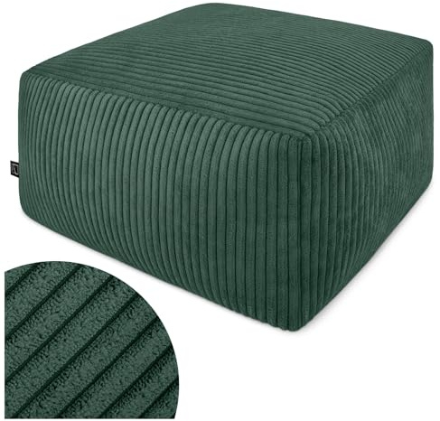 Domarex Quadratische Sitzpouf 45x45x25 cm Polsterhocker Fußhocker weich modern rutschfest Sitzwürfel für Wohnzimmer Schlafzimmer Kinderzimmer Made in Polen