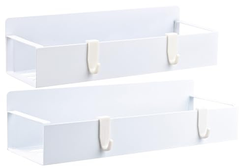 Djowyh Porte-Magnétique Pour Le Réfrigérateur,Support À Tasses Magnétique Pour Réfrigérateur - 2 Pièces Étagère d'Organisation pour Tasses avec 4 Crochets pour Machine à Laver et Four