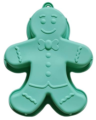 Stampo per torta con omino di pan di zenzero antiaderente | Stampo in silicone per pan di zenzero | Stampo da forno in silicone 3D per torte di Natale e biscotti
