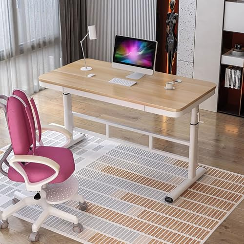 Höhenverstellbarer Stehpult, stabiler Metall-Stand-Arbeitsplatz für Zuhause, Büro, Studium, Gaming, einfache Montage, Beige, 80 x 60 cm