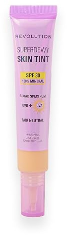 Revolution Superdewy SPF30 Skin Tint, Leichte Getönte Pflege mit SPF 30 für Empfindliche, Unreine Haut, Aufbaubare Formel, Vegan, Fair Neutral, 28 ml