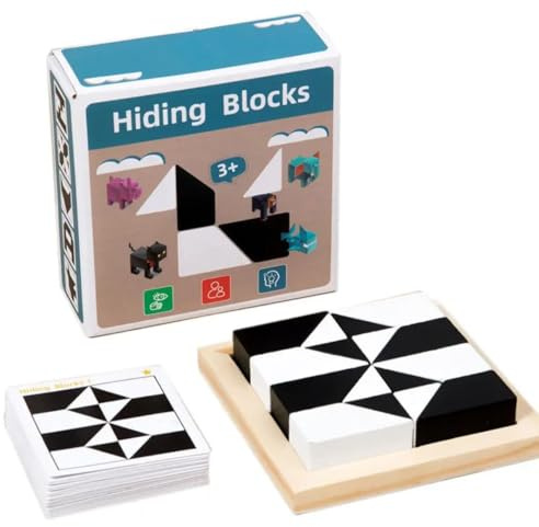 Flero Montessori Forma Geometrica Puzzle Blocchi Costruzione Legno 3D Puzzle Bambini Pensiero Logico Educativo Gioco Regali