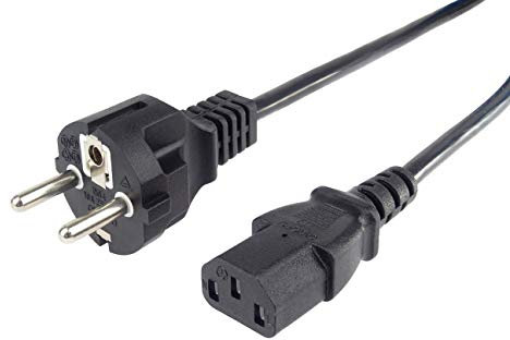 PremiumCord kpsp2r Netzkabel 230V 2m, Stromkabel mit Schutzkontakt auf Kaltgerätebuchse C13, IEC 320, PC Netzkabel 3 Polig, Farbe schwarz