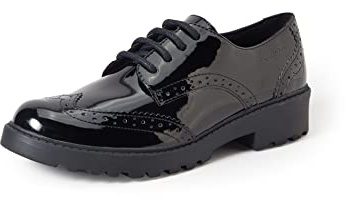 Geox J Casey Girl N Derby Synthetic, Zapatos Niñas, Negro, 33 EU