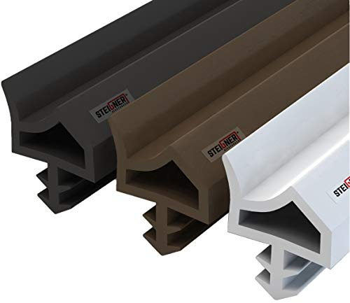 STEIGNER Joint de Porte et de Fenêtre STD06 30 m 12 mm Joint d'Étanchéité en Caoutchouc Noir PVC Aluminium