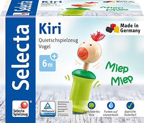 Selecta 61058 Kiri Bird Greifling mit Quietscher, 13 cm