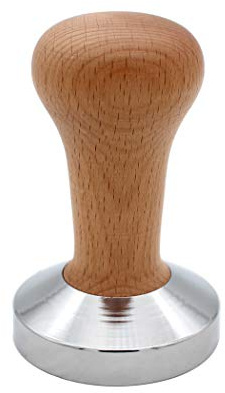 Hillento Coffee Tamper, Wooden Coffee Tamper, Espresso Tamper 58mm Stainless Steel Base with Solid Wooden Handle, Coffee Shop Supplies, Barista Tools and Equipment